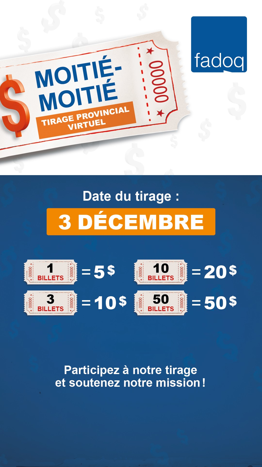 La FADOQ lance un 2e tirage moitié-moitié