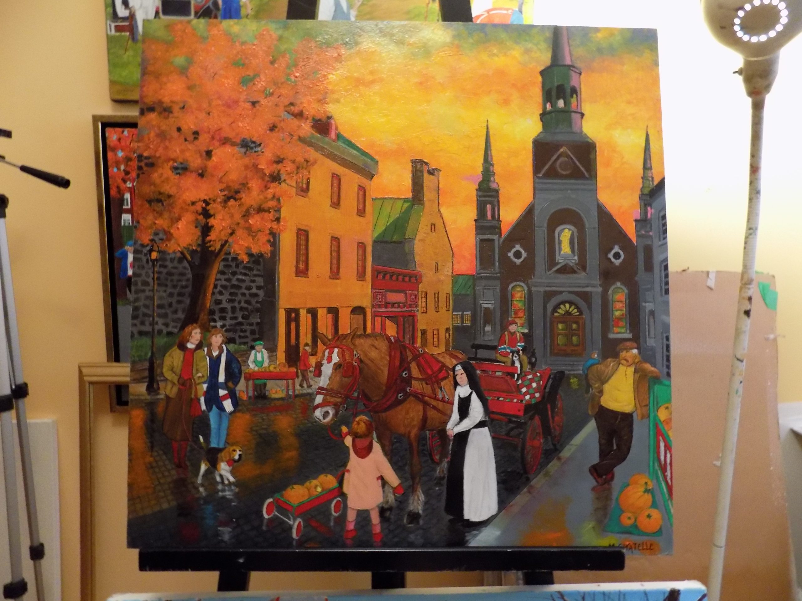 Marc Chatelle s’inspire du Québec des années 50, 60 et 70 pour produire ses tableaux.