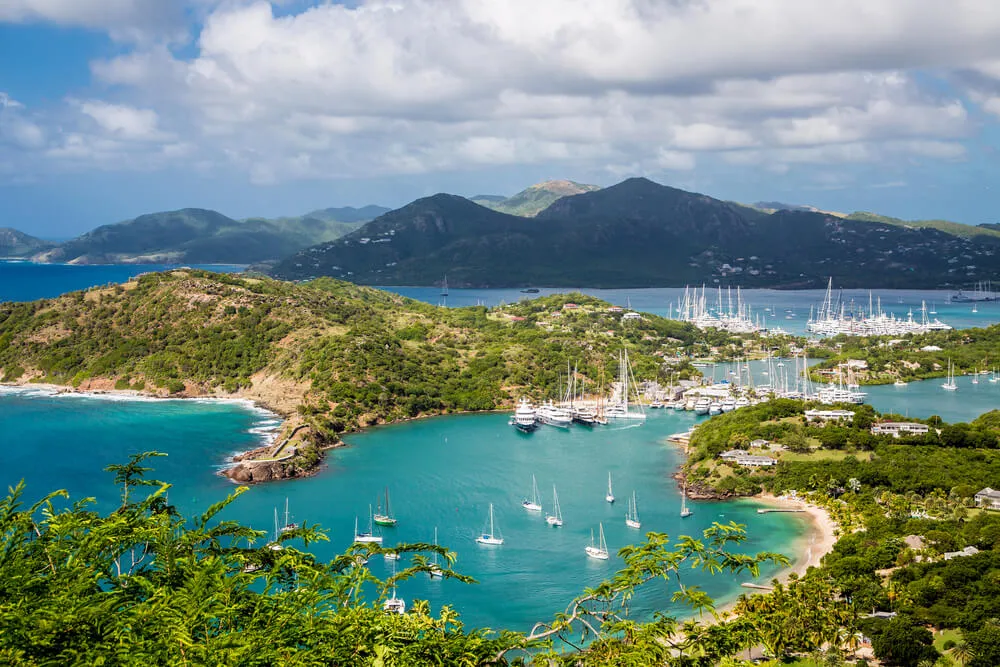 Vue aérienne d'Antigua-et-Barbuda.