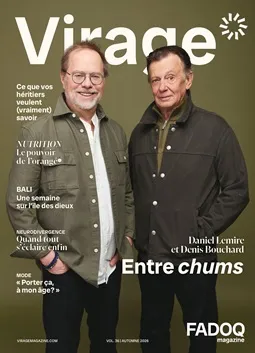 Denis Bouchard et Daniel Lemire en couverture de Virage, le magazine de la FADOQ.