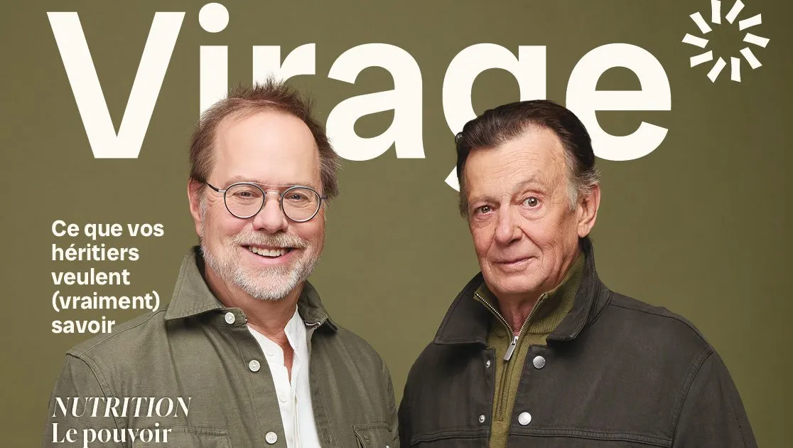 Denis Bouchard et Daniel Lemire en couverture du magazine Virage Automne 2026