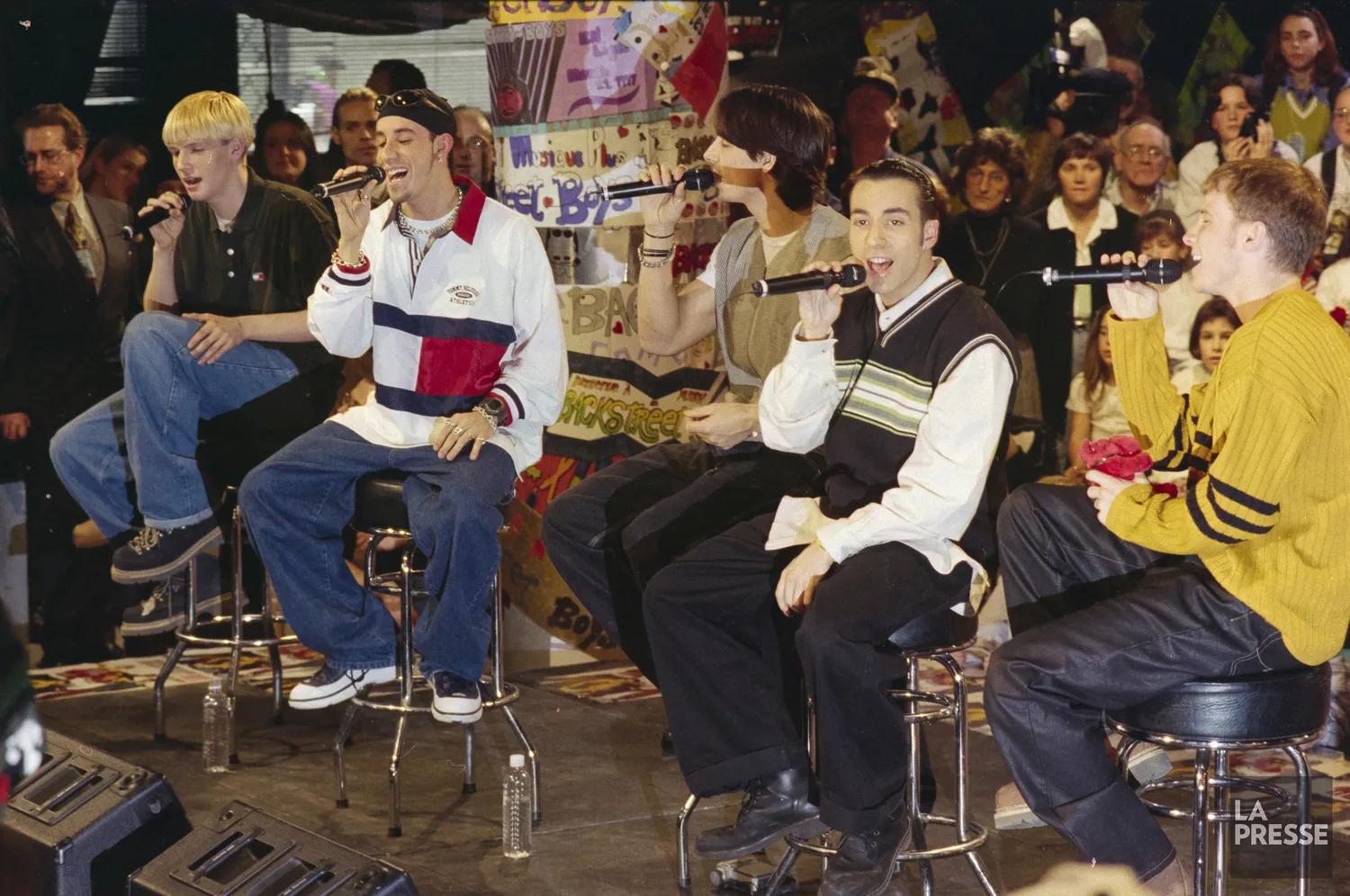 Les Backstreet Boys à MusiquePlus en 1997.