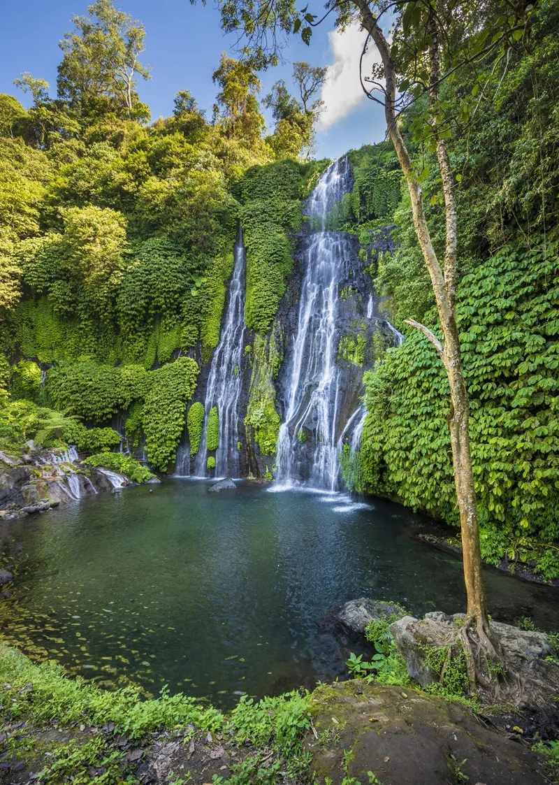 Les chutes jumelles de Banyumala, à Munduk, Bali.